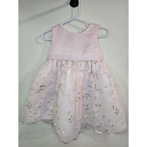 American Princess Pink Tulle Embroidered‎ Dress Girls 24 Month Wedding Easter
